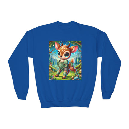 Fawn Defender Youth Crewneck Sweatshirt – Woodland Courage & Gentle Strength