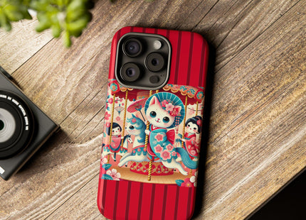 Geisha Kitten's Enchanted Carousel Phone Cases
