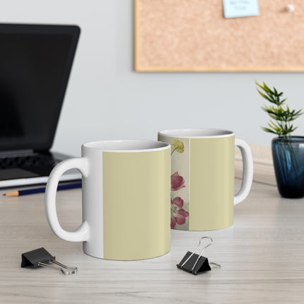 Bouquet of Tulips, Violets, Grape Hyacinths, and Marsh Marigolds by Willem van Leen Ceramic Mug 11oz