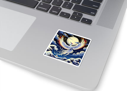 Majestic White Crane Die Kiss Cut Stickers (4 Sizes)