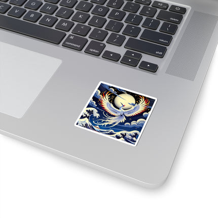 Majestic White Crane Die Kiss Cut Stickers (4 Sizes)