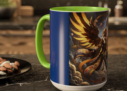 Valkyrie Descending Through Storm Colorful Mugs (11oz, 15oz)