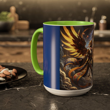 Valkyrie Descending Through Storm Colorful Mugs (11oz, 15oz)