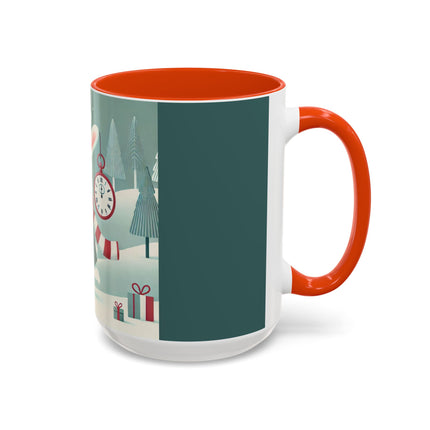 Candy Cane Timekeeper Bunny Colorful Mugs (11oz, 15oz)