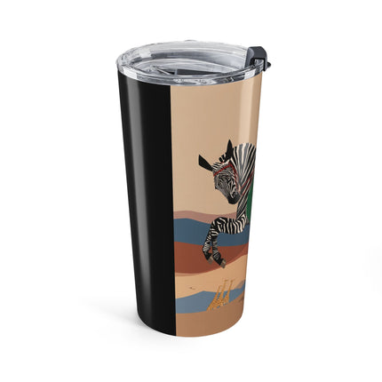 Zebra Rider 20oz Tumbler – Safari Chic & Art Deco Adventure
