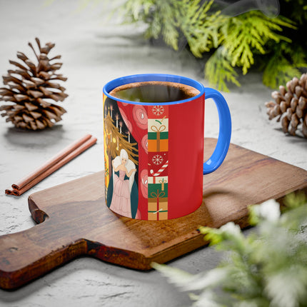 ❤️ The Lady Of The Candlelit Christmas Alcove Colorful Mug – Art Deco Holiday Elegance