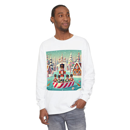 Nutcracker Candy-Striped Adventure Unisex Garment-dyed Long Sleeve T-Shirt