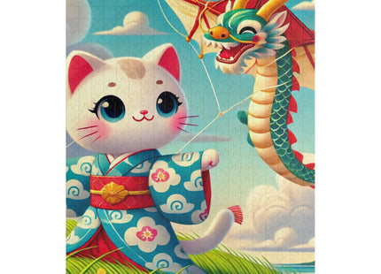 Geisha Kitten and the Dragon Kite Puzzle (110, 252, 520-piece)