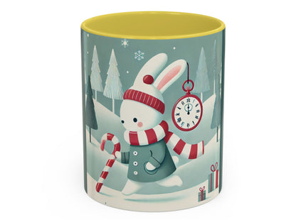 Candy Cane Timekeeper Bunny Colorful Mugs (11oz, 15oz)