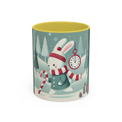 Candy Cane Timekeeper Bunny Colorful Mugs (11oz, 15oz)