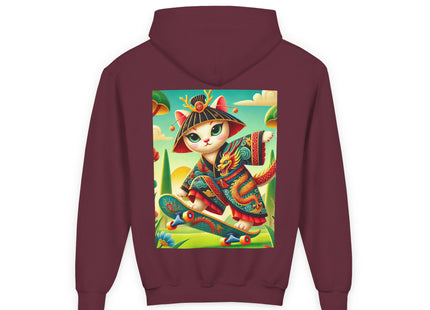 Dragon Dance on Wheels Youth Heavy Blend Hooded Sweatshirt