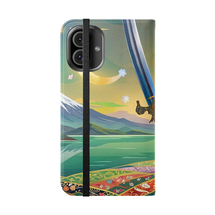 🐕⚔️ Cyberpunk Samurai Dog Flip Case – Futuristic Honor & Kitsune Spirit