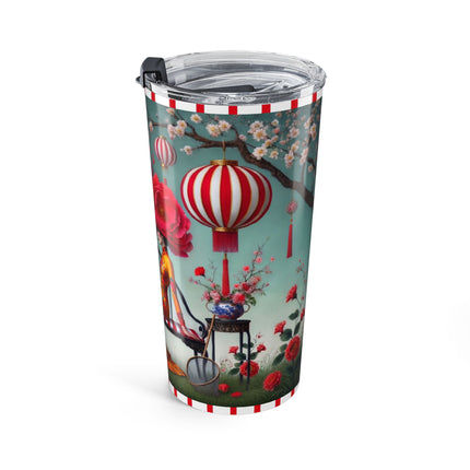 Reading In A Painted Garden Tumbler 20oz