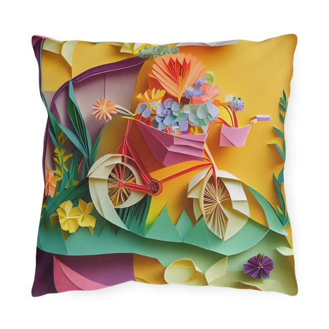 Origami Bicycle Outdoor Pillows