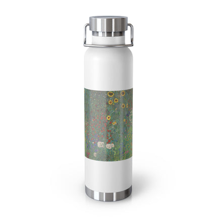 Farm Garden with Sunflowers by Gustav Klimt Copper Vacuum Insulated Bottle, 22oz