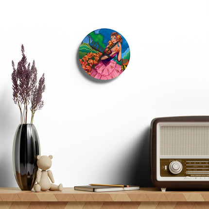 Enchanted Elegance Acrylic Wall Clock, Round and Square