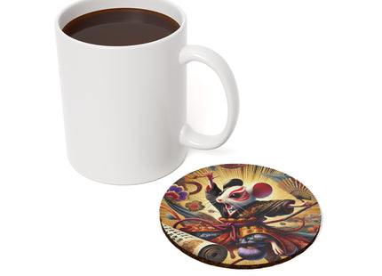 Theatrical Mouse on a Mission Cork Back Coaster