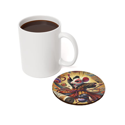 Theatrical Mouse on a Mission Cork Back Coaster