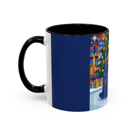 👑🎄 The Christmas Queen Of Golden Bells Colorful Mug – Art Deco Holiday Elegance