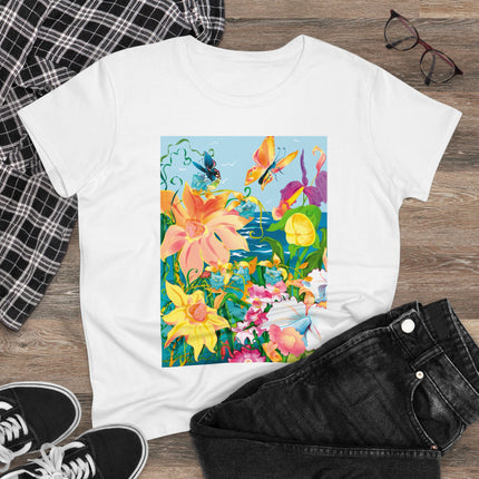 Blooming Paradise Women's Midweight Cotton Tee