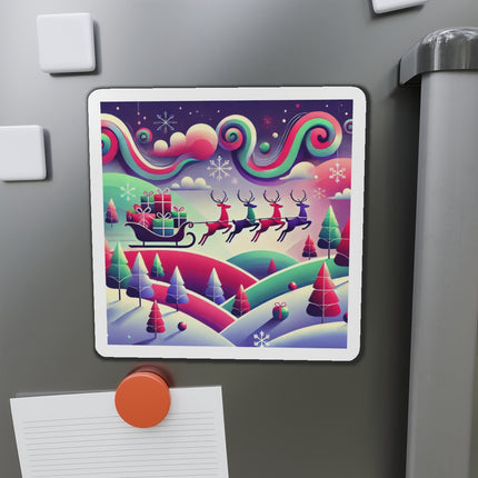 Festive Reindeer Flight Die-Cut Magnets (5 Sizes)