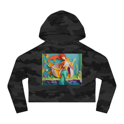 Charming Mermaid Women’s Cropped Hooded Sweatshirt