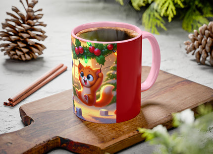 Naughty or Nice Kitten Christmas Colorful Mugs (11oz, 15oz)