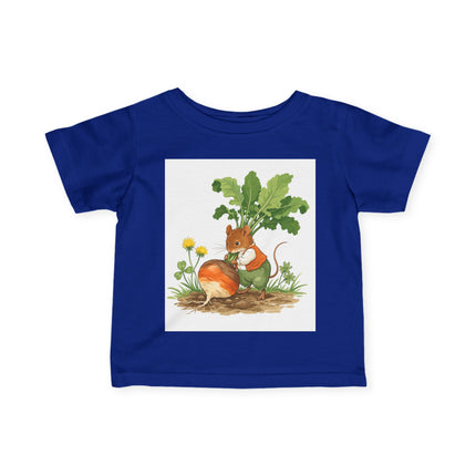 🐭🥕 The Little Garden Harvest Mouse Infant Fine Jersey Tee – Whimsical Woodland Charm