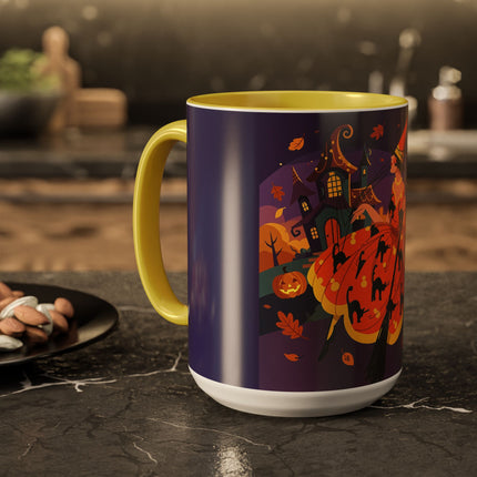 🐈‍⬛🎃 The Black Cat Witch Of Pumpkin Manor Colorful Mug – Whimsical Halloween Charm