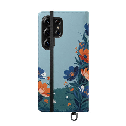 🌺🎩 The Lady Of The Grand Flower Garden Flip Case – Art Deco Floral Fantasy