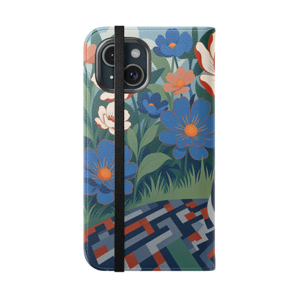 🌺🪞 The Lady Of The Grand Flower Salon Flip Case – Art Deco Floral Elegance