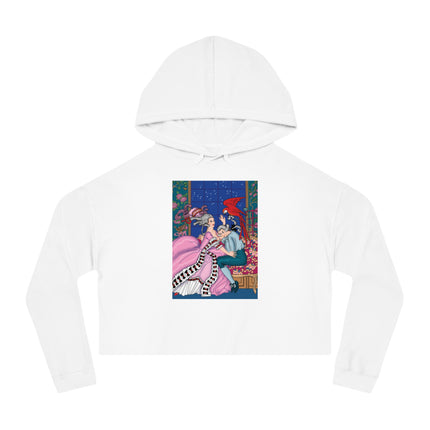 The Jealous Parrot by George Barbier Women’s Cropped Hooded Sweatshirt