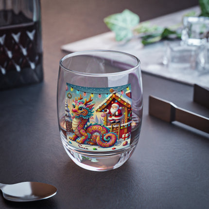 Playful Dragon's Christmas Whiskey Glass