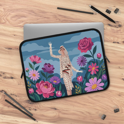 🌹👒 The Lady Among The Giant Roses Laptop Sleeve – Art Deco Floral Elegance