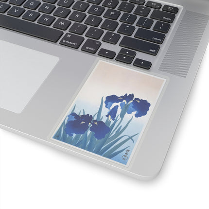 Irises by Ohara Koson Kiss-Cut Stickers (4 Sizes)