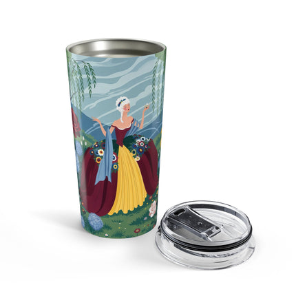 🌹🌿 The Willow Garden Promenade Tumbler, 20oz – Art Deco Floral Elegance