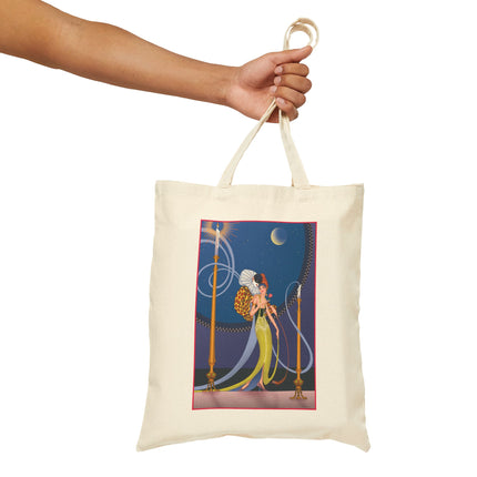 Smoke and Secrets: A Glamorous Encounter in Prohibition Cotton Canvas Tote Bag