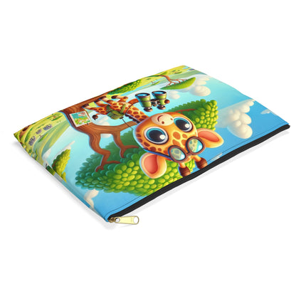 The Giraffe Lookout Flat Pouch – Savanna Grace & Watchful Wonder