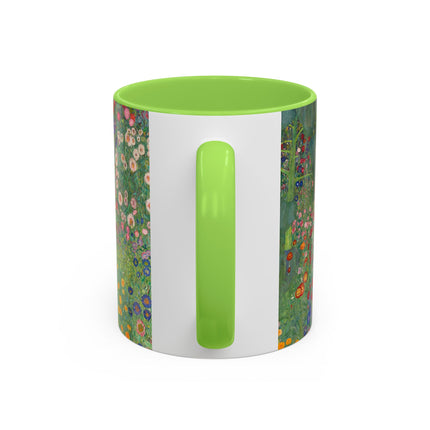 Farm Garden with Sunflowers by Gustav Klimt Colorful Mugs (11oz, 15oz)