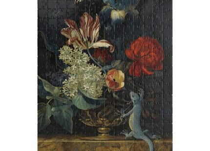 Dutch Baroque Still Life Puzzle — Tulips, Butterfly & Lizard (110–1014 pcs)
