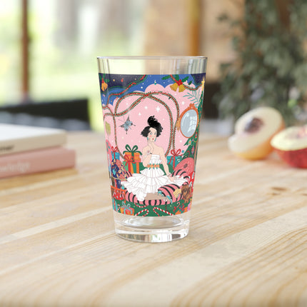🎀🎄 Christmas Morning In The Rose Parlor Pint Glass – Art Deco Holiday Fantasy