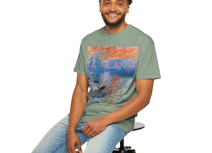 Sunrise by Claude Monet Unisex Garment-Dyed T-shirt
