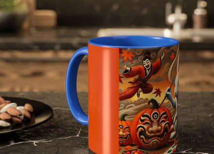 Halloween Rabbit’s Kabuki Jack-o’-Lanterns Colorful Mugs (11oz, 15oz)