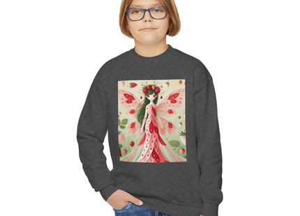 Strawberry Fairy Delight Youth Crewneck Sweatshirt