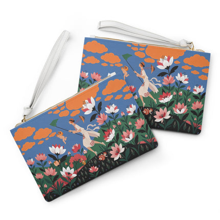 🪁🌺 The Lady Of The Flying Garden Clutch Bag – Art Deco Floral Fantasy