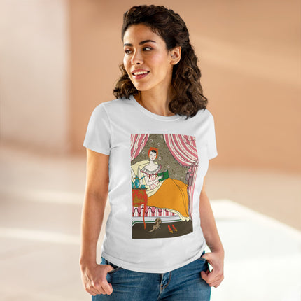 A Moment of Elegance and Comfort Women's Midweight Cotton Tee