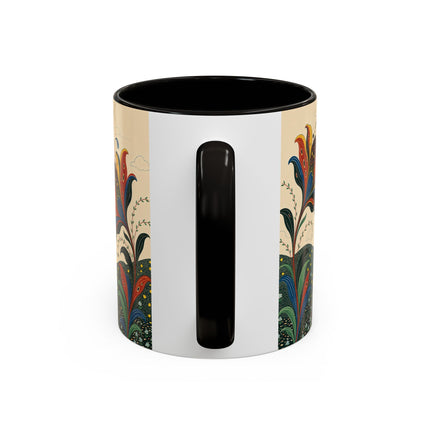 🌺🦋 The Enchanted Floral Voyage Colorful Mug – Art Deco Botanical Whimsy