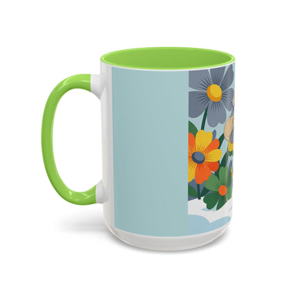 ❄️🌼 The Winter Flower Wanderer Colorful Mug – Colorful Art Deco Snow Fantasy