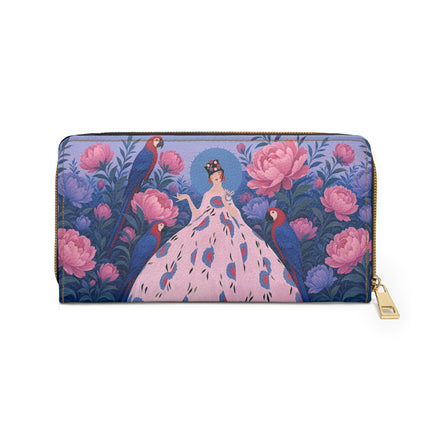 🌸🦜 The Enchanted Parrot Garden Wallet – Art Deco Floral Fantasy