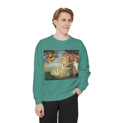 Birth of Venus by Sandro Botticelli Unisex Garment-Dyed Sweatshirt